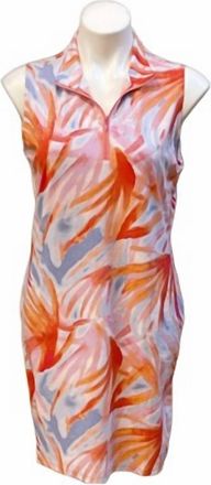 Tribal Womens Coral Orchid Sports Performance Tropical Print Dress In Multi