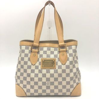 Louis Vuitton White Damier Azur Canvas Handbag Tote Bag (Pre-Owned)