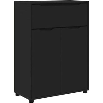 vidaXL Gabinete De Ba&ntilde;o Con Caj&oacute;n Manual Negro 72,5 X 36,5 X 100 Cm Vidaxl