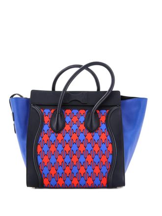 Celine Luggage Bag Printed Textile and Leather Mini satchel - Zwart