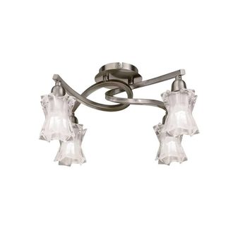 Netlighting Alaska Ceiling 4 Light L1SGU10 Satin Nickel in Grey