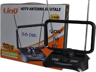 Trade Shop Trade Shop - Antenna Digitale Tv Dvb-t Amplificata 38dbi Full Hd Vhf Uhf Portatile Auto Li-99b