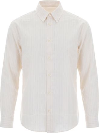 Our Legacy Cream Stripe Beyond Viscose-Blend Shirt