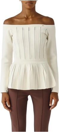 Elisabetta Franchi Mujer, Camisetas, Beige, Talla: M