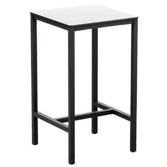 Netfurniture Extrema White Poseur Table Black - 69 x 69cm | Size: 69 x 69 cm