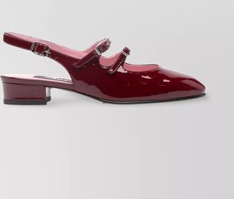 Carel square toe buckle strap slingback pumps