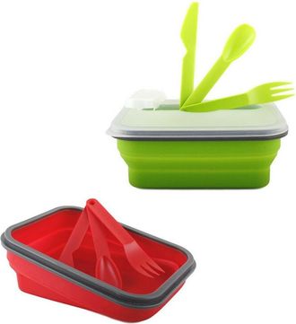 Trade Shop Trade Shop - Contenitore Cibo Pieghevole Silicone Scatola Porta Pranzo Posate Lavoro