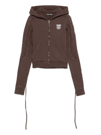 Ottolinger zip-up hoodie - women - Organic Cotton - M - Brown