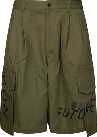Comme Des Gar&ccedil;ons Men Olive Green High Waisted Shorts