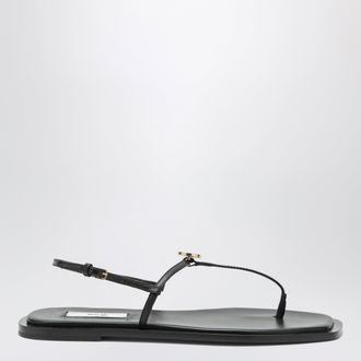 Toteme Black nappa T-strap sandals