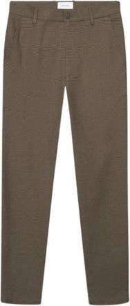 Les Deux Como Reg Houndstooth Suit Pants - Heren - Chinos - Bruin - W28 - Leer - Broeken