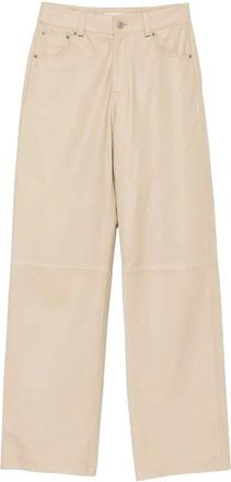 By Malene Birger Broeken, Dames, Beige, XS, Leer, Vinea 1Y4 Leren Broek