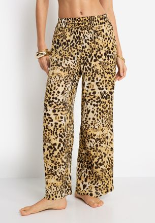 Lascana Schlupfhose LSCN BY LASCANA, Damen, Gr. 34, N-Gr, leopard print, Cr&ecirc;pe, Obermaterial: 100% Viskose, bedruckt, figurumspielend lang, Hosen Schlupfhose,