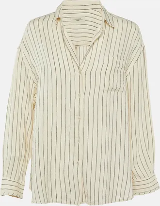 Max Mara Cream Striped Linen Shirt