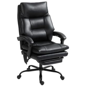 HOMCOM Silla de escritorio 65x76x121 cm negro