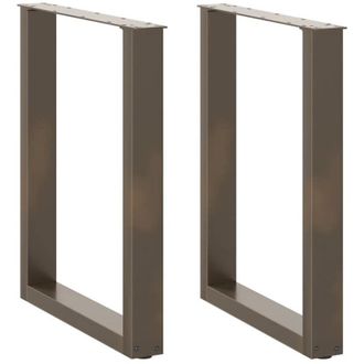 vidaXL Patas Para Mesa De Comedor En Forma De U (2 Unidades, Acero Natural, 70 X 72-73 Cm) Vidaxl