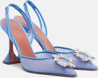 Amina Muaddi Begum embellished mesh slingback pumps