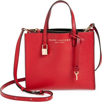 Marc Jacobs Mini Grind Coated Leather Tote in Savvy Red at Nordstrom Rack
