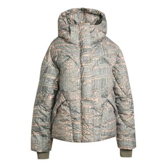 adidas (WMNS) adidas x Stella McCartney Mid Length Padded Winter Jacket Printed Soft Powder Willow Grey Legacy Green JX6787