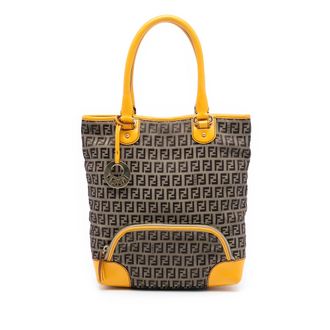 Fendi Pre-owned Womens Zucchino Canvas Chef Front Pocket Shopping Tote - Grey Textile - One Size