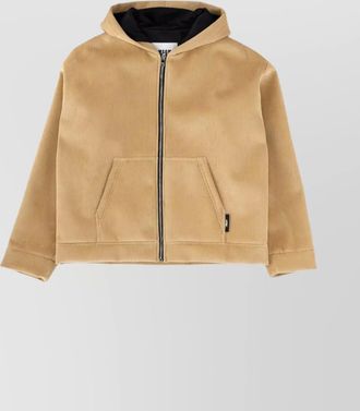 Msgm hooded jacket with kangaroo pocket and ribbed cuffs