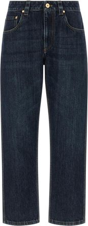 Brunello Cucinelli Blue Straight Mid Rise Jeans
