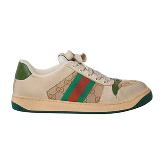 Gucci Schoenen, Dames, Beige, 39 EU, Screener Logo Sneakers