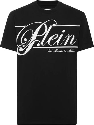 Philipp Plein T-shirt in cotone con logo - Nero