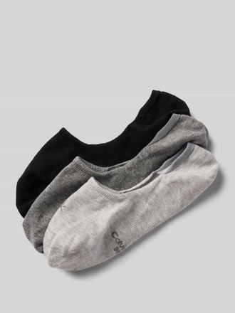 Calvin Klein Socken mit Logo-Stitching Modell Footie im 3er-Pack in Mittelgrau, Größe 35-38