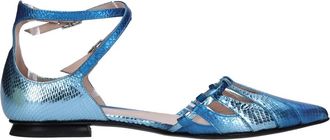 Fabi Schoenen, Dames, Blauw, 38 1/2 EU, Leer, Leren Ballerinas