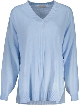 Guess Kleding - Dames - V-hals truien - Blauw - XS - Truien & Vesten
