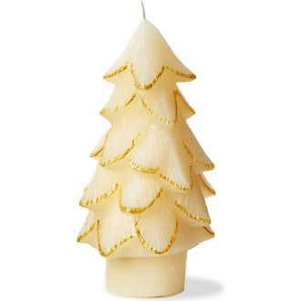 Tag Gilded Pine Tree Ivory Sculpted Candle for Christmas Decor in Beige at Nordstrom