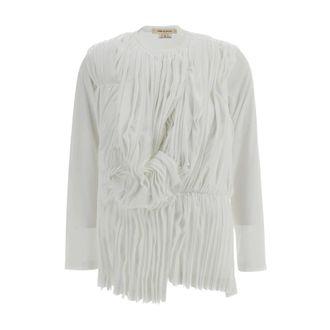 Comme Des Gar&ccedil;ons Top de manga larga drapeado con pliegues - Blouses & Shirts - Mujer - Blanco - M