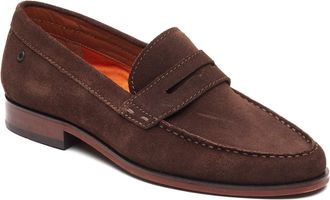 Base London Slate Mens Loafer Shoes Brown Leather - Size UK 12