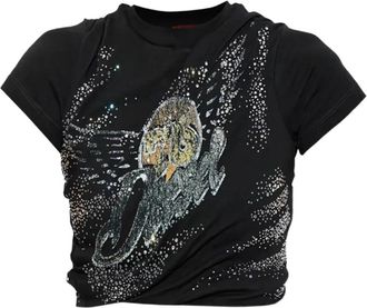 Diesel T-Wincy Top - Dames - T-shirts - Zwart - M - Katoen - Tops