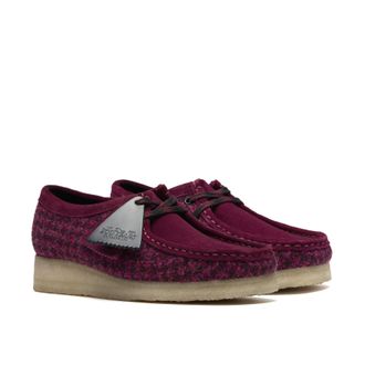 Clarks Wallabee Harris Tweed Womens Purple Shoes - UK 7