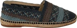 Dolce & Gabbana Blauw Grijs Slip On Buffalo Espadrille Schoenen - Heren - Espadrilles - Blauw - 40 EU - Leer - Schoenen