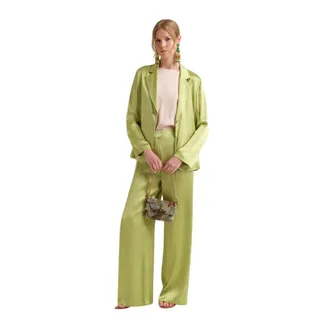 Maliparmi Maliparmi, Broeken, Dames, Groen, XS, Polyester, Shiny Cady Broeken