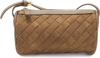 Adornia Brown Woven Mini Shoulder Bag