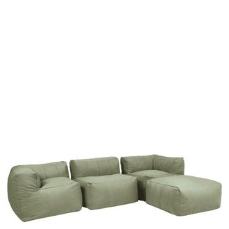 Icon Brand Sof&aacute; esquina modular de jard&iacute;n de 4 plazas, impermeable, verde salvia