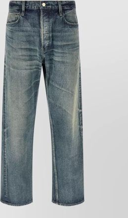 Fear of God washed denim jeans contrast stitching belt loops