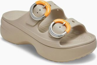 Crocs Womens Saturday Platform Buckle Womens Clogs - Tan - Size: 5