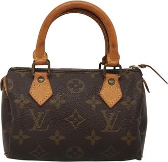 Louis Vuitton Speedy Mini Hl Handbag Monogram Canvas Brown Canvas Handbag (Pre-Owned)