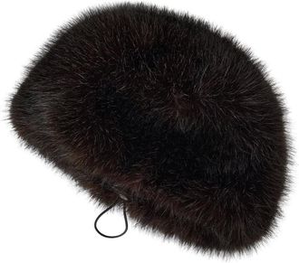 Cesare Gaspari Accessoires, Dames, Bruin, ONE Size, Polyester, Faux Fur Hat
