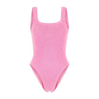 Hunza G Badmode, Dames, Roze, ONE Size, Nylon, Fluo Pink Stretch Nylon Swimsuit