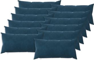 vidaXL Funda De Almohada 12 Pcs Heerlen Azul 40 X 80 Cm Terciopelo Vidaxl