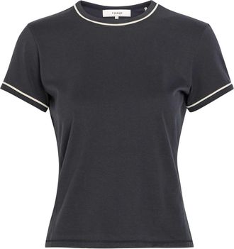 Frame Denim The Ringer Pipe-trim Cotton T-shirt - Navy - S (UK8-10 / S)
