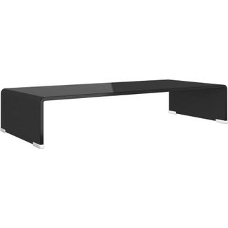 vidaXL Vidaxl - tv Stand/Monitor Riser Glass Black 70x30x13 cm
