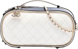 Chanel Pre-owned Quilted Vanity Case - Dames - Vintage Schoudertas - Wit - ONE Size - Leer - Vintage