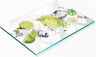 OEM Tabla De Cocina De Vidrio Duradera Y Elegante Con Estampado De Lima Y Agua, 80x52 Cm